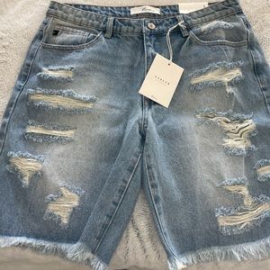 Kancan destroyed large Bermuda shorts NWT